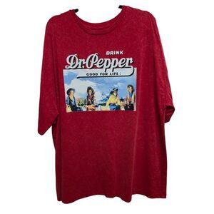 Dr. Pepper T-Shirt Size XL Red Graphic Tee Vintage Style NEW
